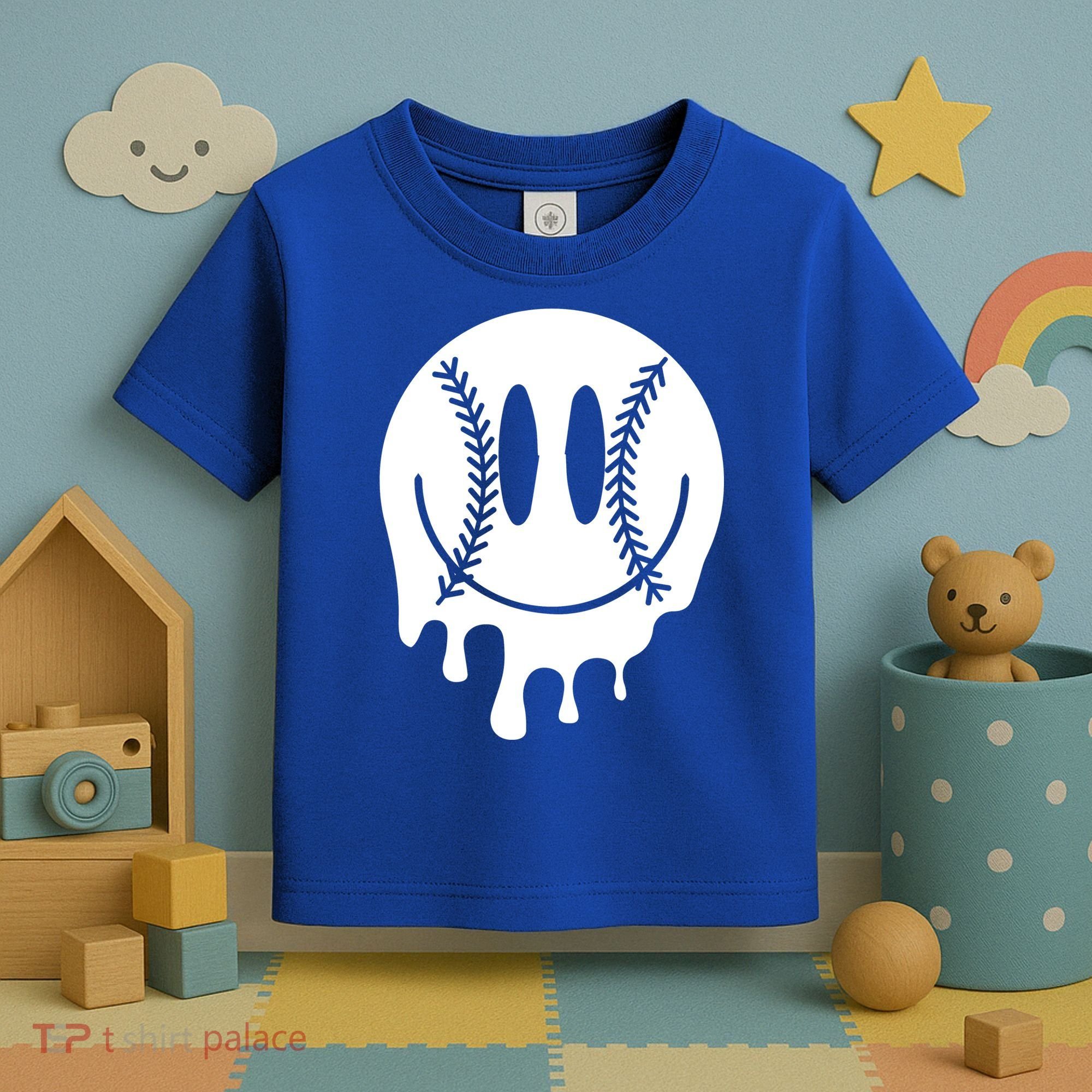Baseball Smiley Retro Toddler T-Shirt