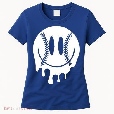Baseball Smiley Retro Women's T-Shirt
