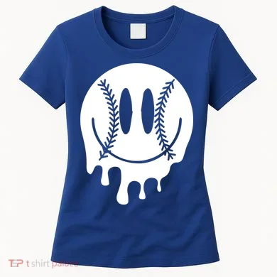 Baseball Smiley Retro Women's T-Shirt