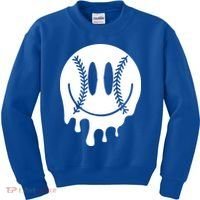 Baseball Smiley Retro Kids Sweatshirt thumb 0