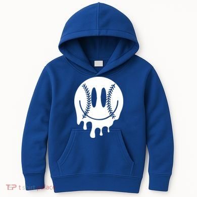 Baseball Smiley Retro Kids Hoodie