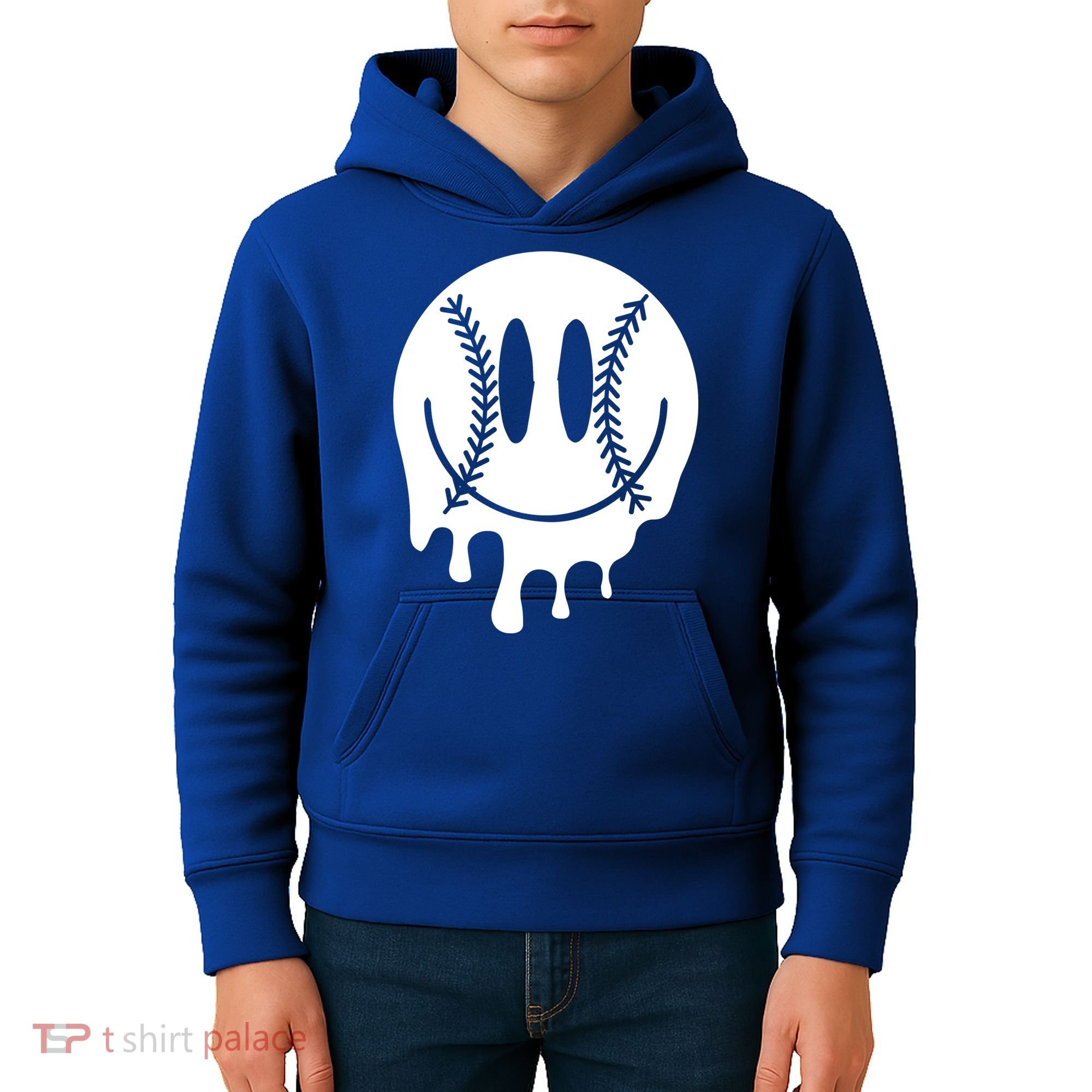 Baseball Smiley Retro Kids Hoodie