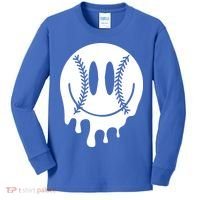 Baseball Smiley Retro Kids Long Sleeve Shirt thumb 0