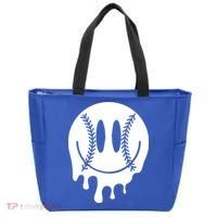 Baseball Smiley Retro Tote Bag thumb 0