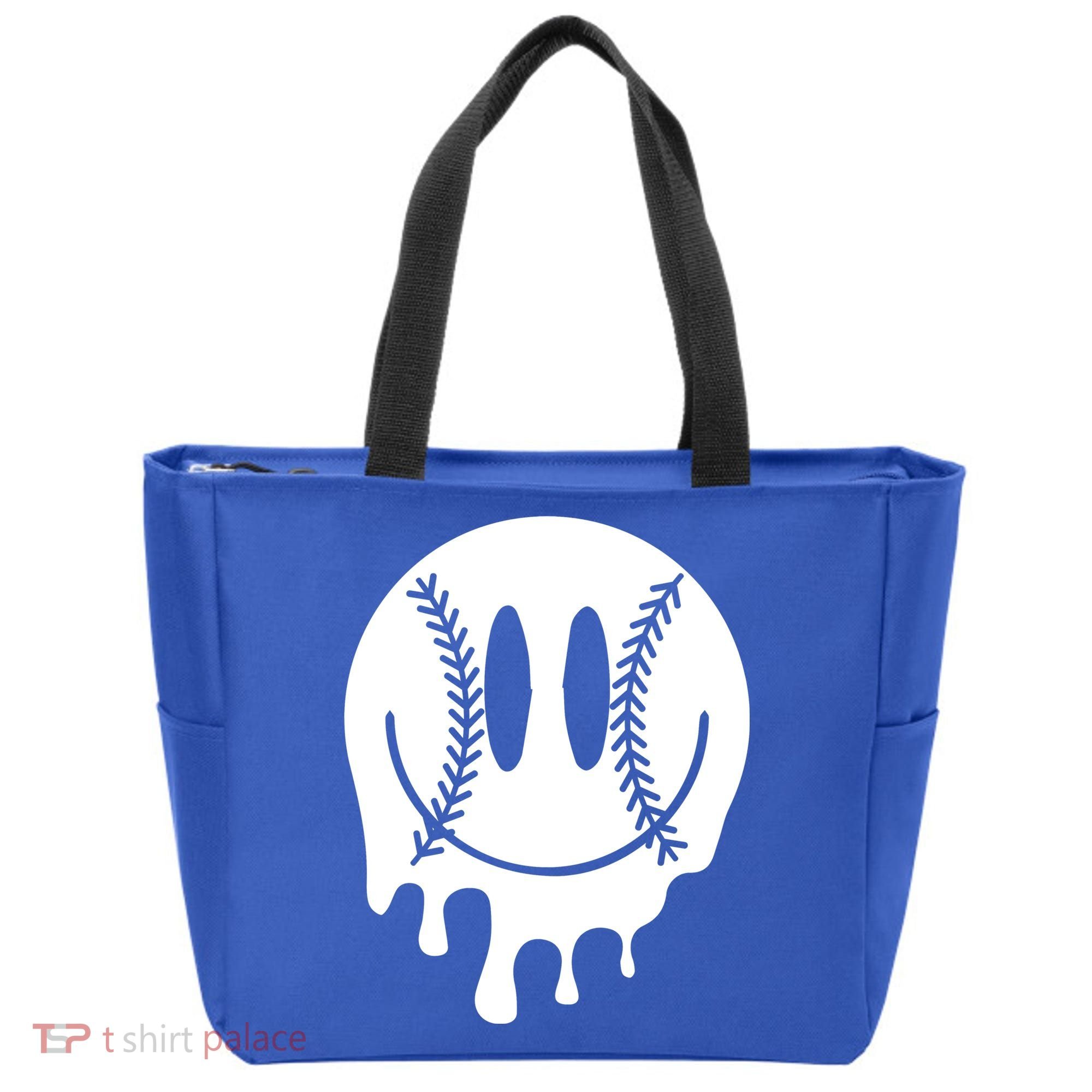 Baseball Smiley Retro Tote Bag