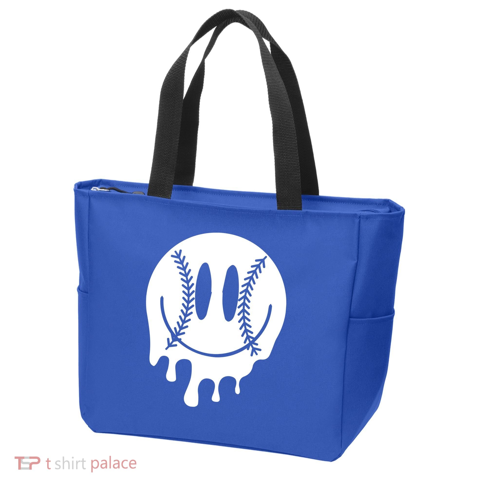 Baseball Smiley Retro Tote Bag