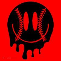 Baseball Smiley Retro Santa Hat thumb 1