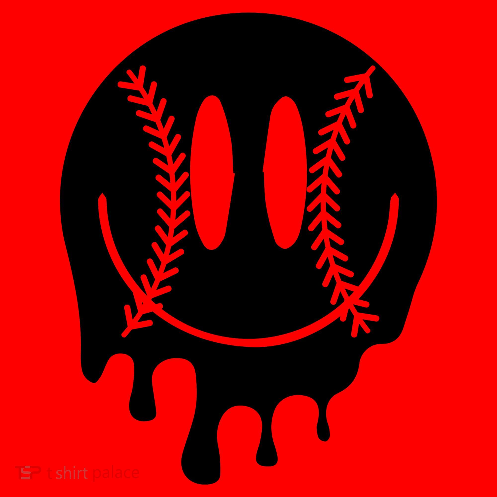 Baseball Smiley Retro Santa Hat