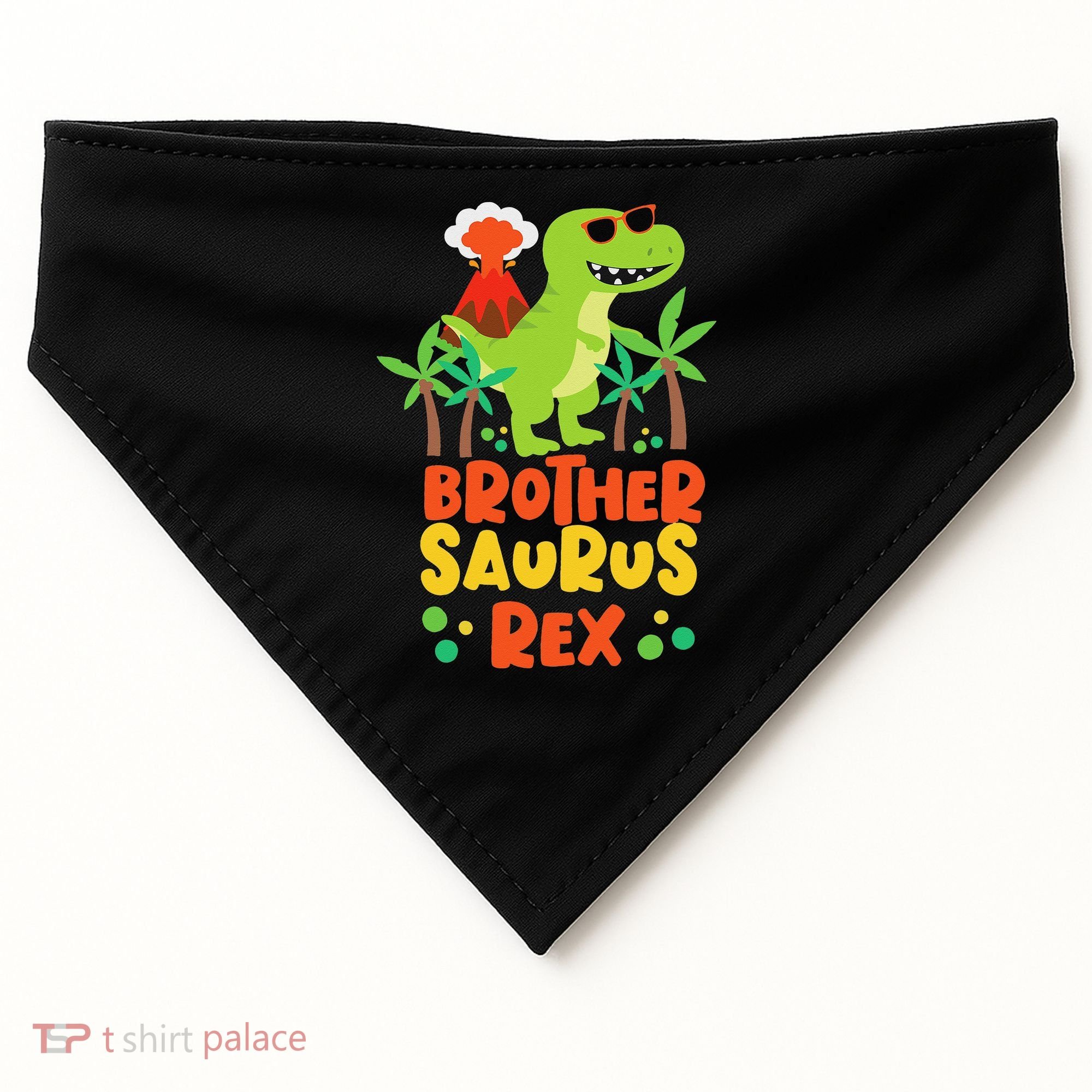 Brother Saurus Rex Dinosaur Dino USA-Made Doggie Bandana