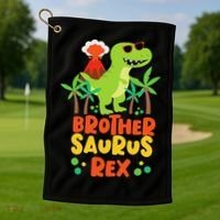 Brother Saurus Rex Dinosaur Dino Golf Towel thumb 1