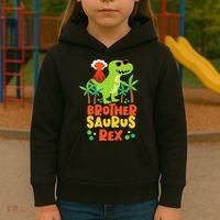 Brother Saurus Rex Dinosaur Dino Kids Hoodie thumb 3