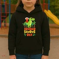 Brother Saurus Rex Dinosaur Dino Kids Hoodie thumb 3