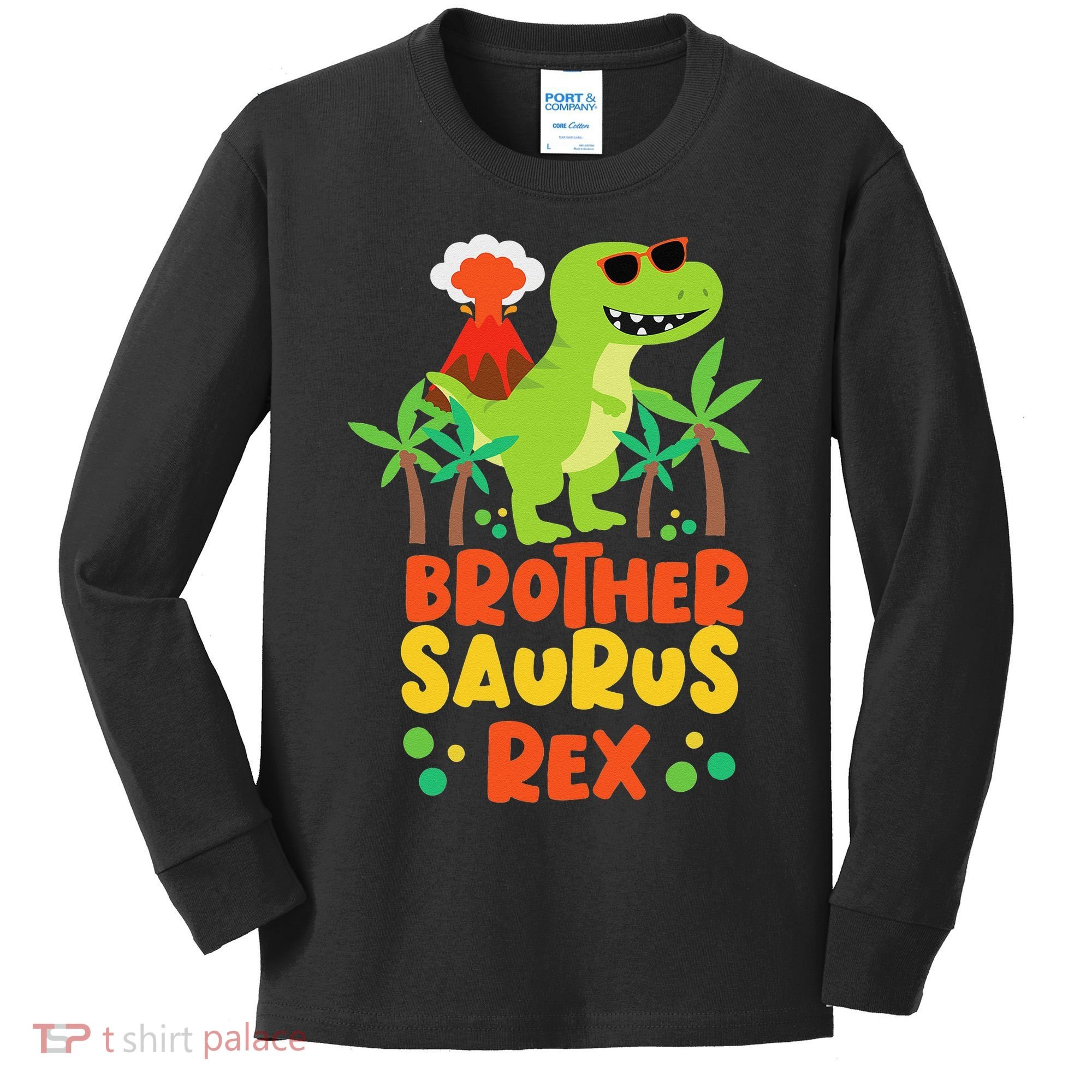 Brother Saurus Rex Dinosaur Dino Kids Long Sleeve Shirt