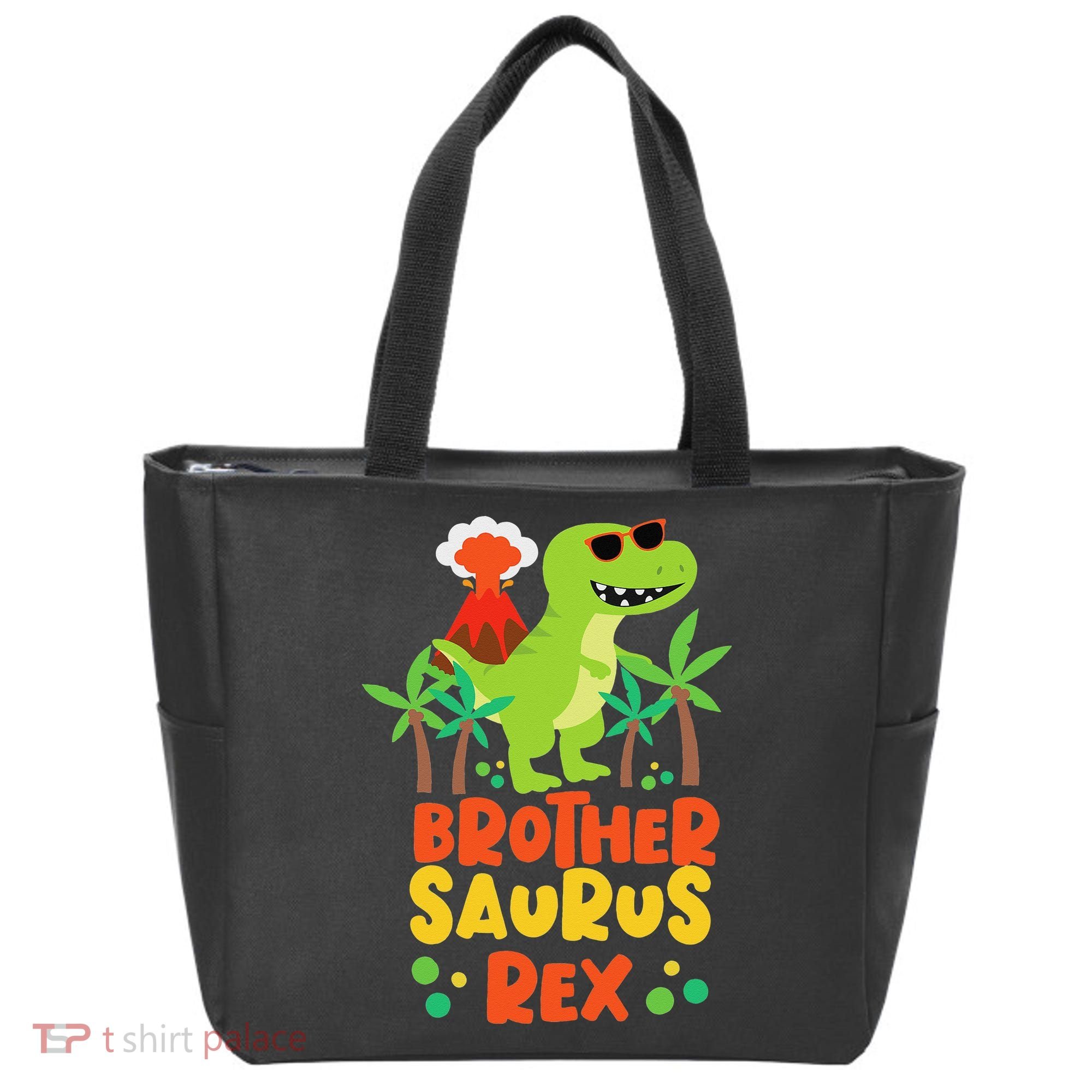 Brother Saurus Rex Dinosaur Dino Tote Bag