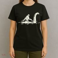 Bigfoot Sasquatch Riding The Loch Ness Monster FunnyShort Sleeve T-Shirt thumb 4