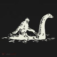 Bigfoot Sasquatch Riding The Loch Ness Monster FunnyShort Sleeve T-Shirt thumb 7