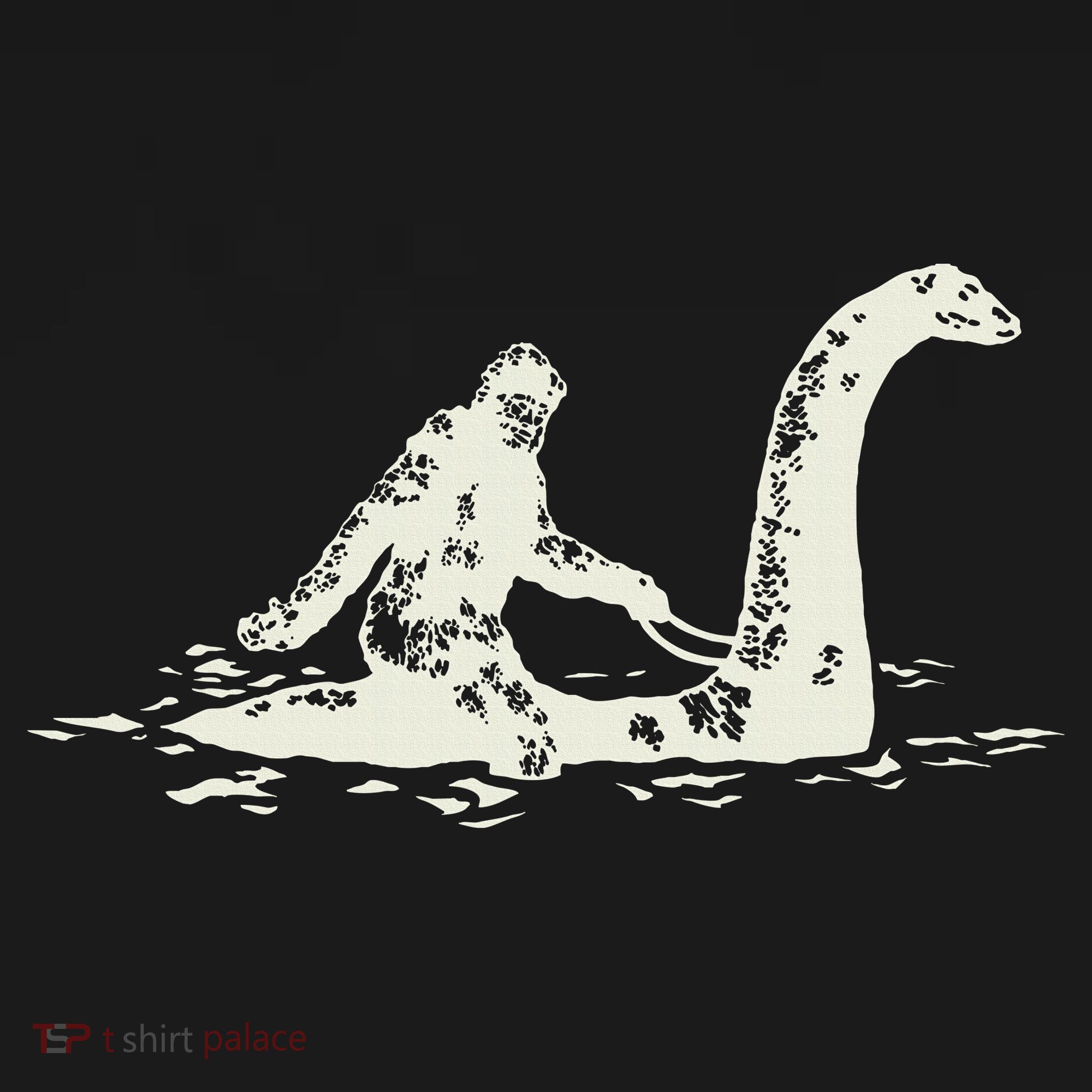 Bigfoot Sasquatch Riding The Loch Ness Monster FunnyShort Sleeve Women's Hoodie