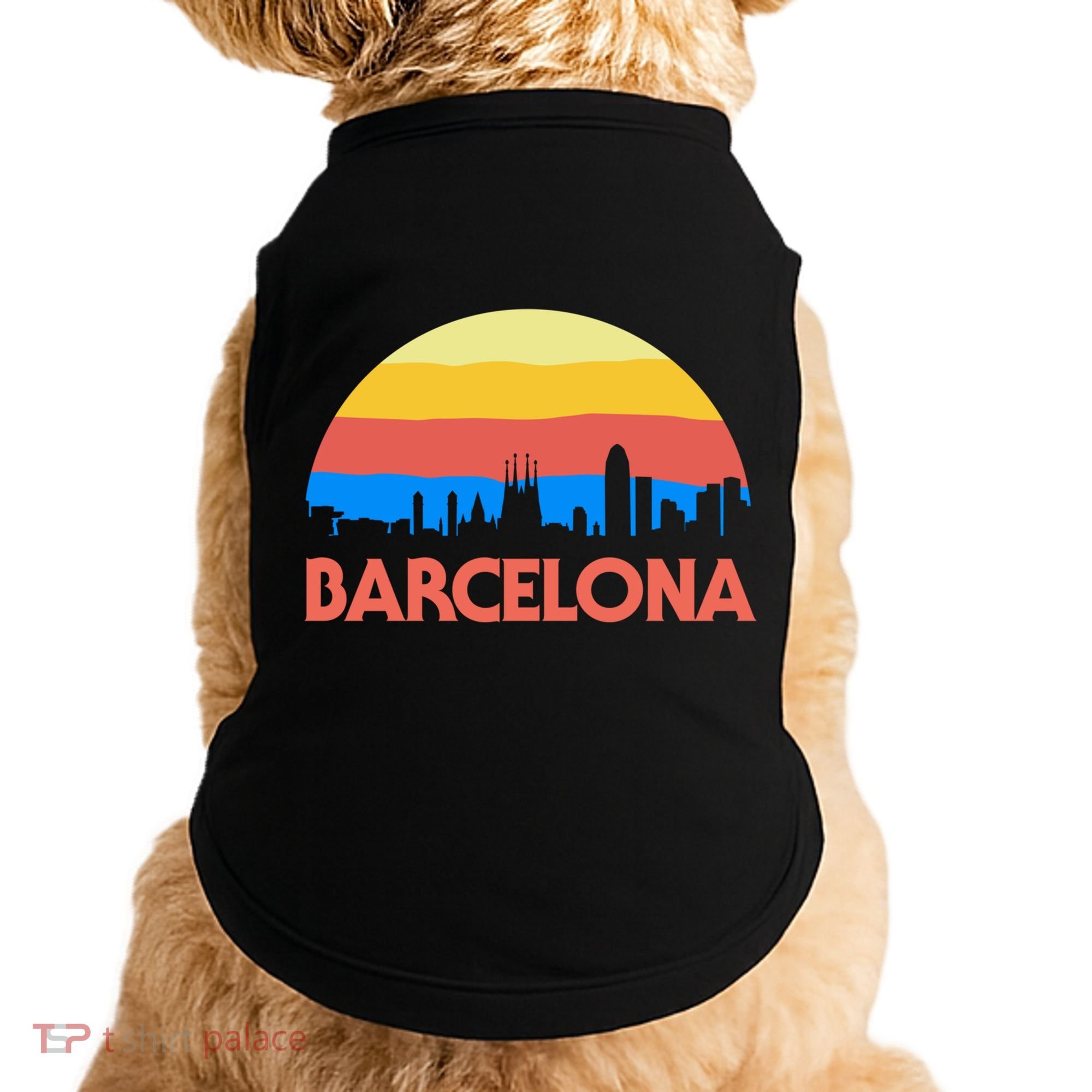 Barcelona Spain Retro Tourism Cool Gift Doggie Tank