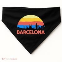 Barcelona Spain Retro Tourism Cool Gift USA-Made Doggie Bandana thumb 0