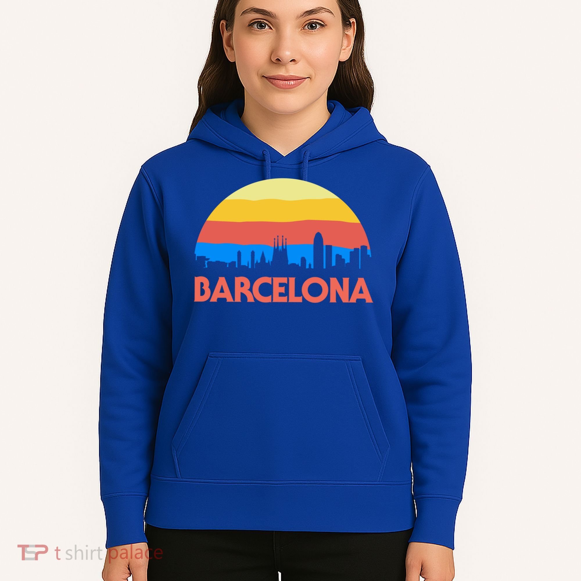 Barcelona Spain Retro Tourism Cool Gift Hoodie