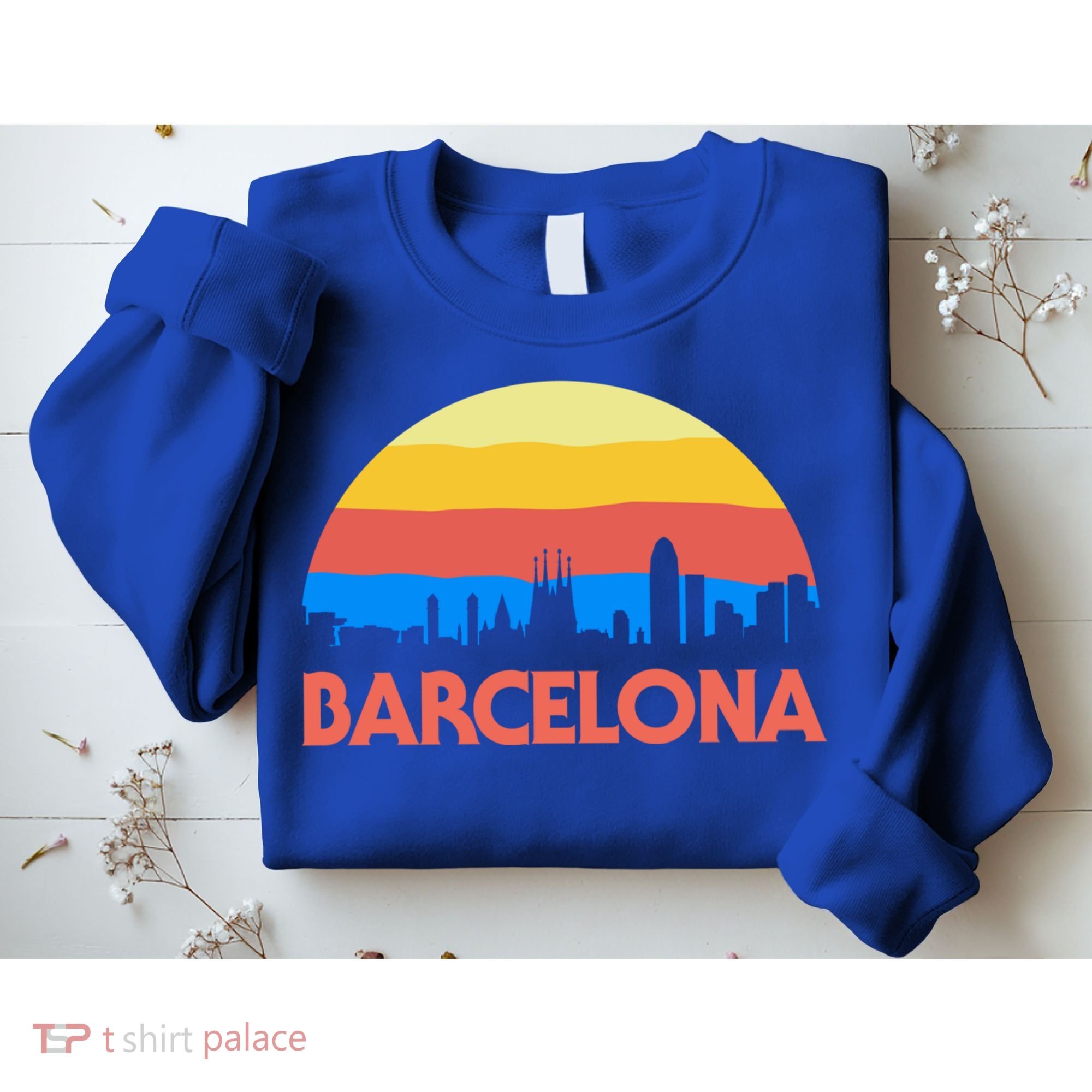 Barcelona Spain Retro Tourism Cool Gift Sweatshirt