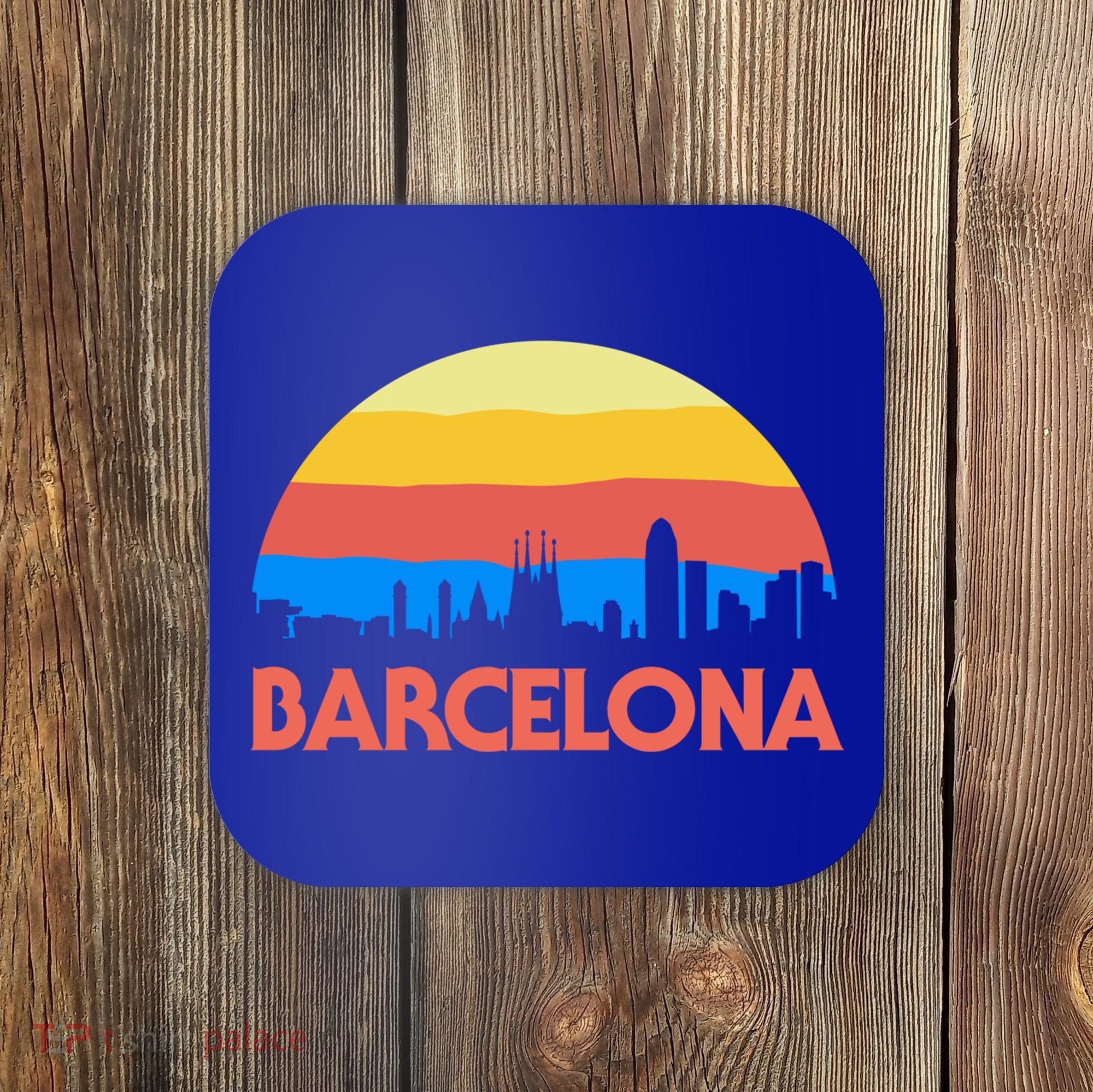 Barcelona Spain Retro Tourism Cool Gift Coaster