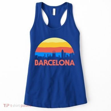 Barcelona Spain Retro Tourism Cool Gift Women's Tank Top