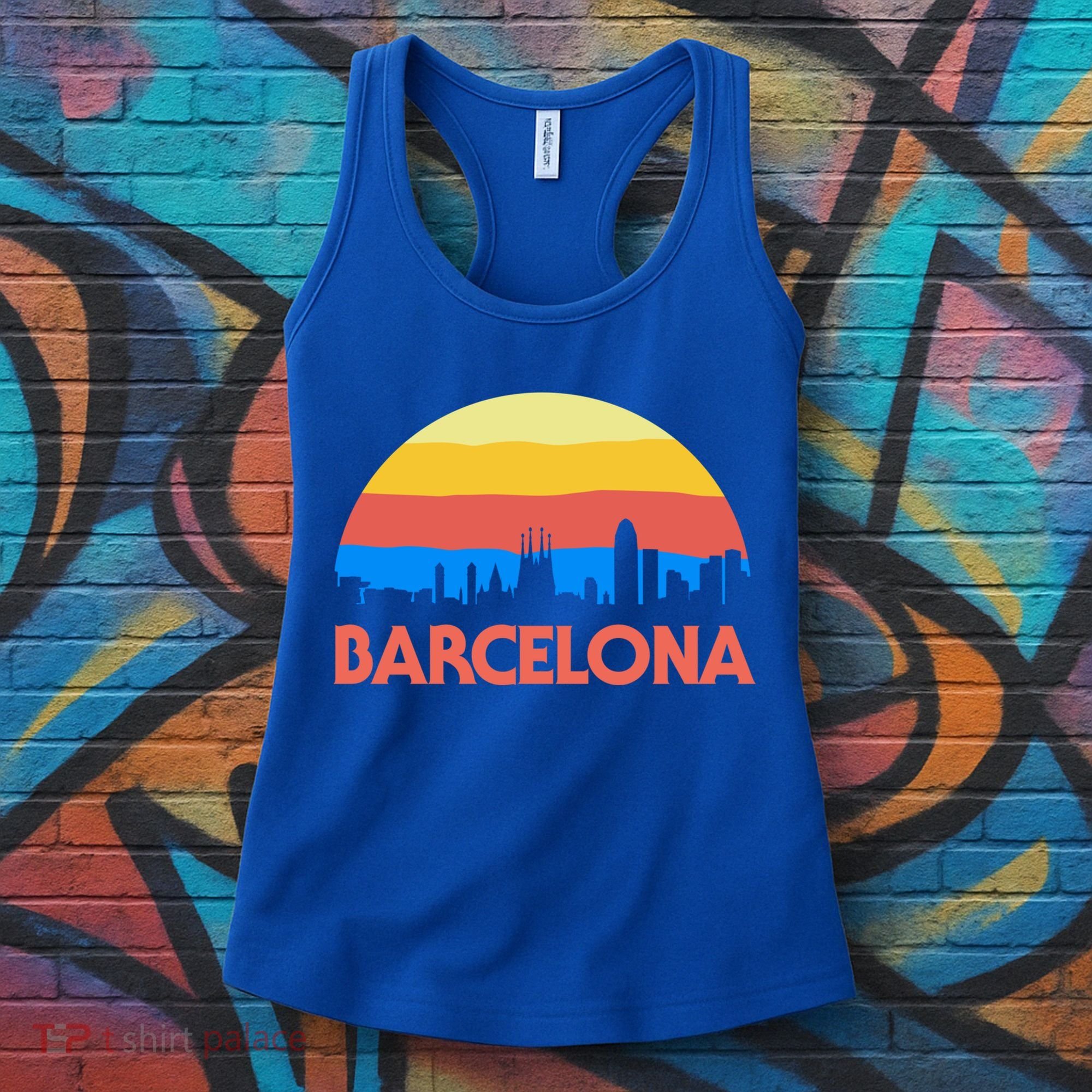 Barcelona Spain Retro Tourism Cool Gift Women's Tank Top