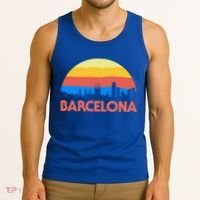 Barcelona Spain Retro Tourism Cool Gift Tank Top thumb 3