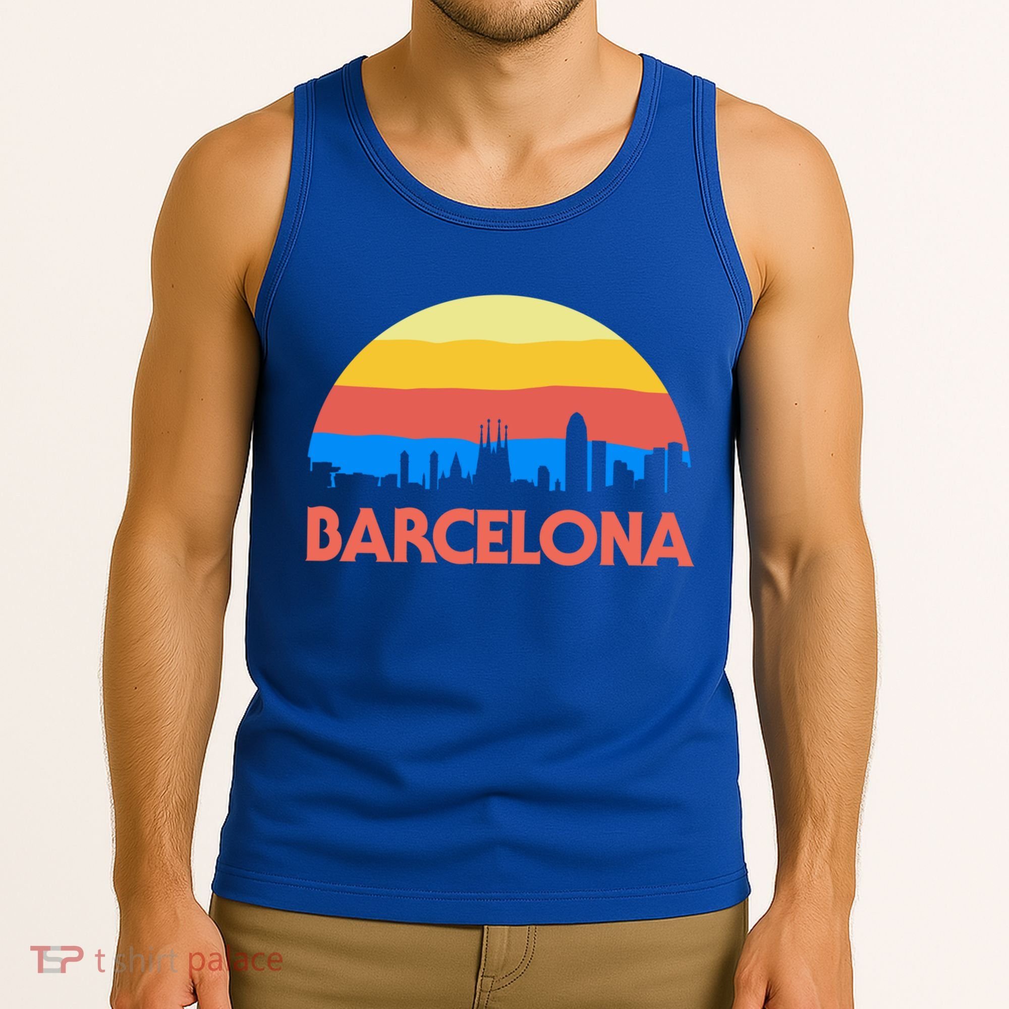 Barcelona Spain Retro Tourism Cool Gift Tank Top