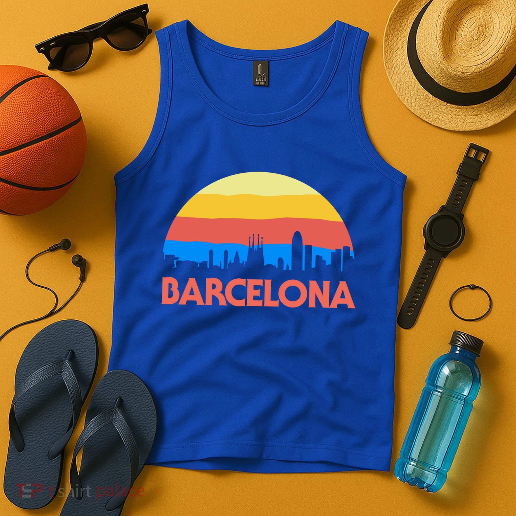 Barcelona Spain Retro Tourism Cool Gift Tank Top