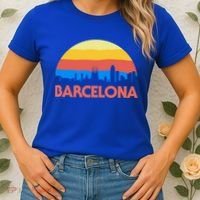 Barcelona Spain Retro Tourism Cool Gift Women's T-Shirt thumb 2