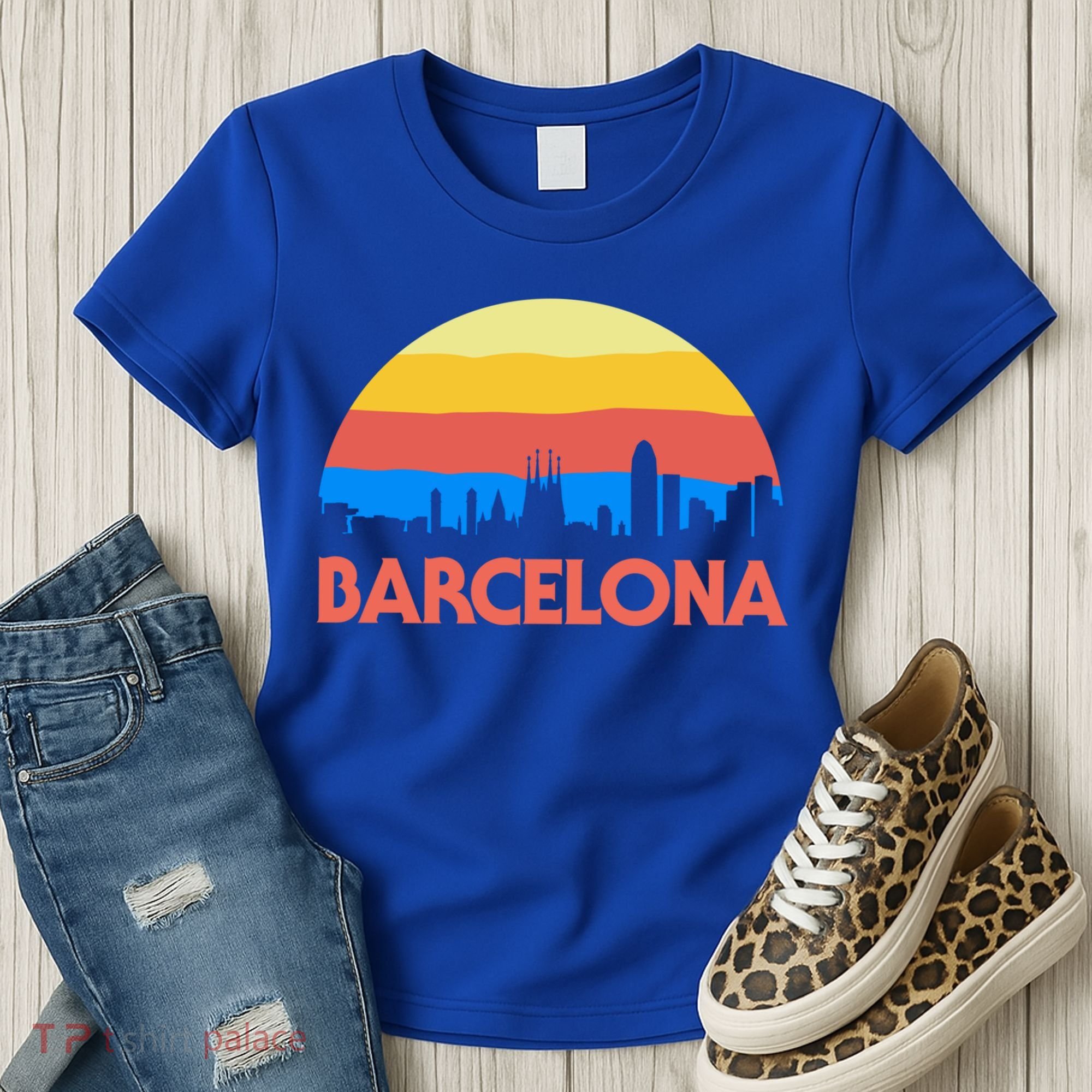 Barcelona Spain Retro Tourism Cool Gift Women's T-Shirt