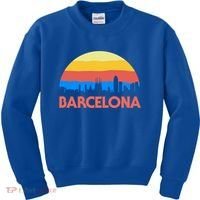Barcelona Spain Retro Tourism Cool Gift Kids Sweatshirt thumb 0
