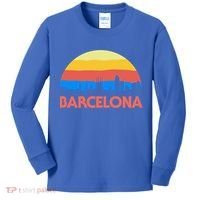 Barcelona Spain Retro Tourism Cool Gift Kids Long Sleeve Shirt thumb 0
