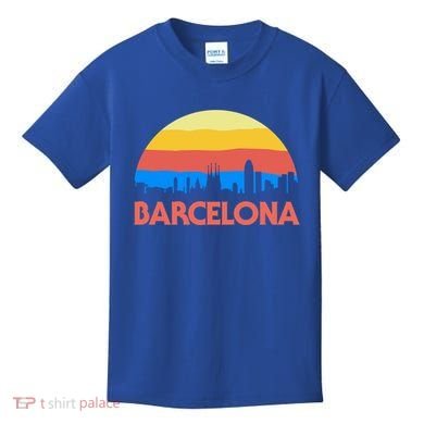 Barcelona Spain Retro Tourism Cool Gift Kids T-Shirt