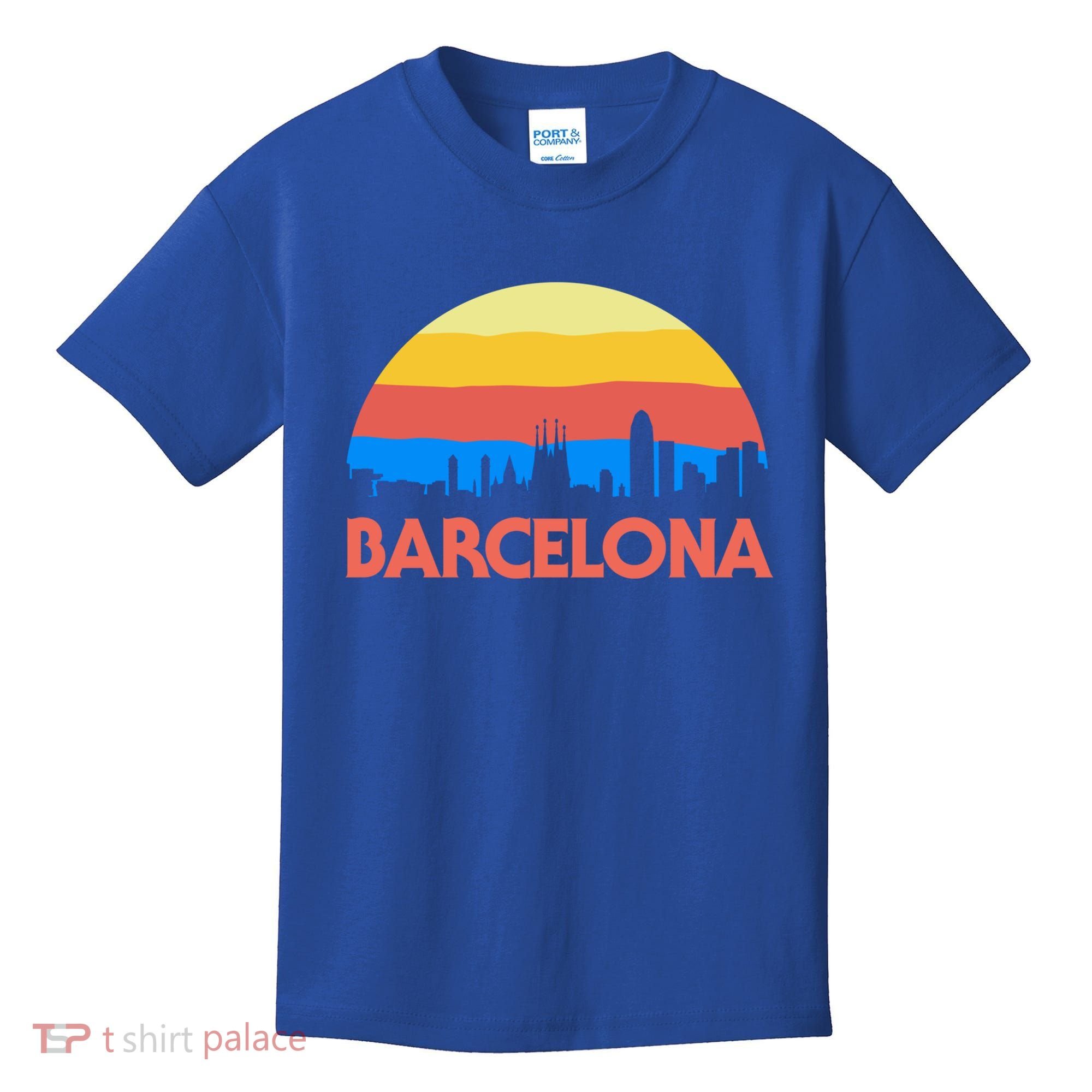Barcelona Spain Retro Tourism Cool Gift Kids T-Shirt