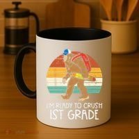 Bigfoot Sasquatch Ready To Crush 1st Grade First Day School Coffee Mug thumb 4