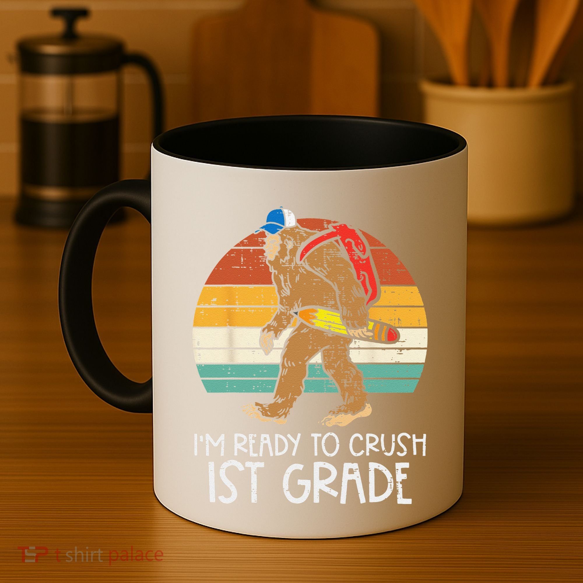 Bigfoot Sasquatch Ready To Crush 1st Grade First Day School Coffee Mug