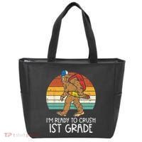 Bigfoot Sasquatch Ready To Crush 1st Grade First Day School Tote Bag thumb 0