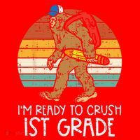Bigfoot Sasquatch Ready To Crush 1st Grade First Day School Santa Hat thumb 1
