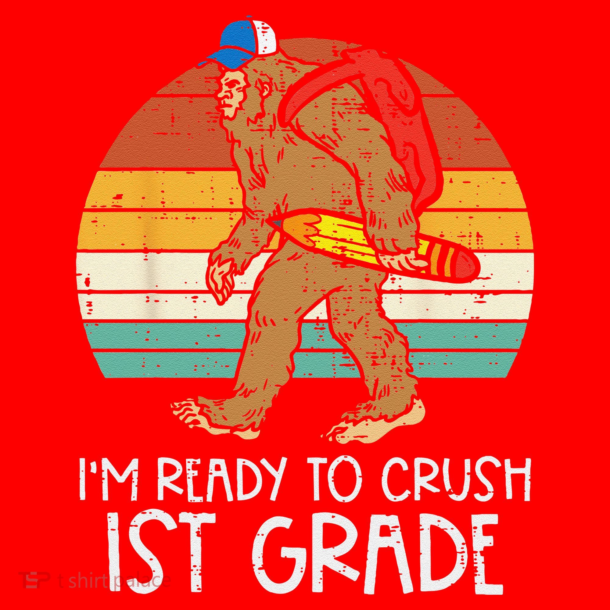 Bigfoot Sasquatch Ready To Crush 1st Grade First Day School Santa Hat