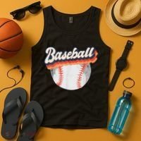 Baseball Sport Retro Tank Top thumb 4