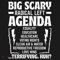 Big Scary Radical Left Agenda Social Justice Activist Tall T-Shirt thumb 4