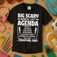 Big Scary Radical Left Agenda Social Justice Activist Kids T-Shirt thumb 3