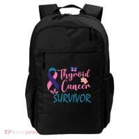Butterflies Support Ribbon Thyroid Cancer Survivor Gift Backpack thumb 0