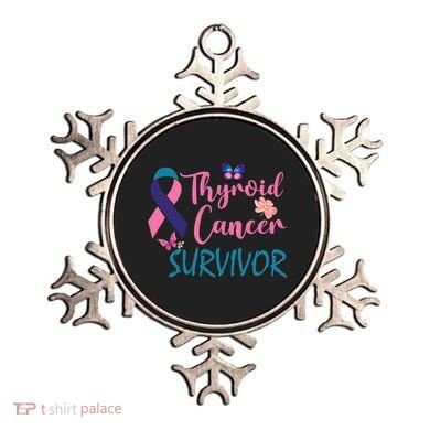Butterflies Support Ribbon Thyroid Cancer Survivor Gift Ornament