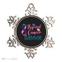 Butterflies Support Ribbon Thyroid Cancer Survivor Gift Ornament thumb 0