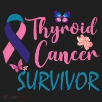 Butterflies Support Ribbon Thyroid Cancer Survivor Gift Hat thumb 2