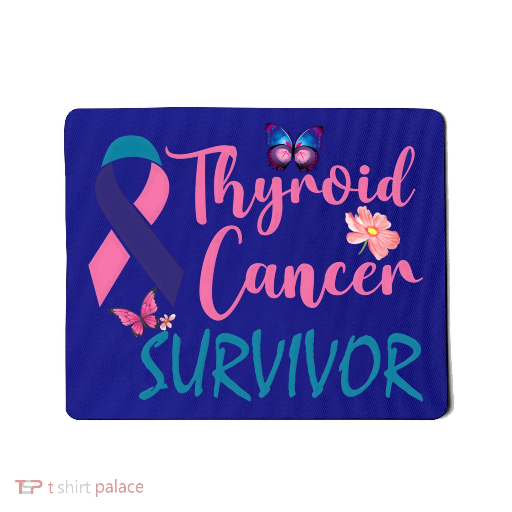 Butterflies Support Ribbon Thyroid Cancer Survivor Gift Mousepad